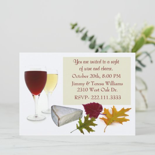 Uitnodiging van de herfst- en kaaspartij (Staand voorkant)