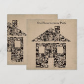 Uitnodiging van de House Home Housewarming Moving  (Voorkant / Achterkant)