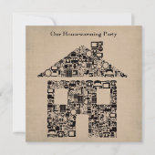 Uitnodiging van de House Home Housewarming Moving  (Voorkant)