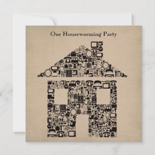 Uitnodiging van de House Home Housewarming Moving
