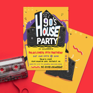 Uitnodiging van de House Party van 90