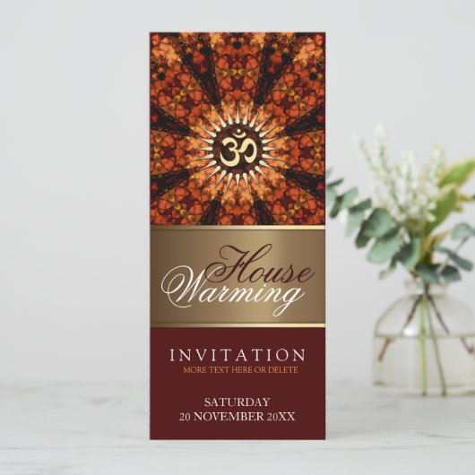 Uitnodiging van de House Warming Aum Sunshine Part (Staand voorkant)