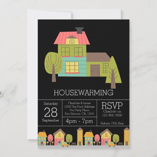 Uitnodiging van de House Warming Party (Voorkant)