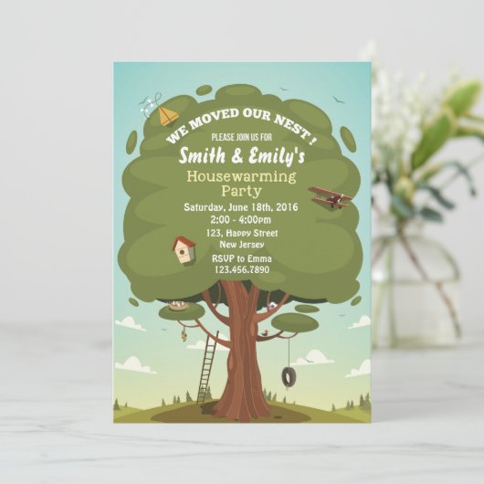 Uitnodiging van de House Warming Party (Staand voorkant)