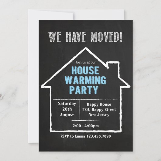 Uitnodiging van de House Warming Party (Voorkant)