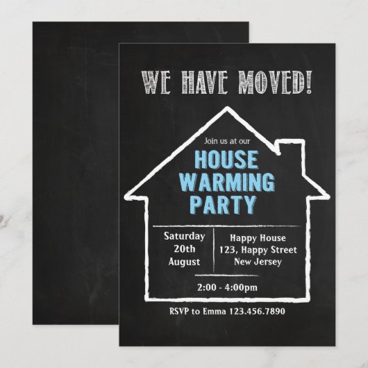 Uitnodiging van de House Warming Party (Voorkant / Achterkant)