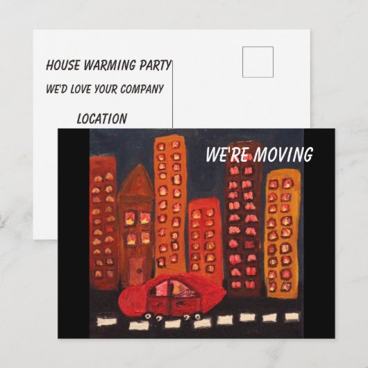 Uitnodiging van de House Warming Party Briefkaart (Voorkant / Achterkant)