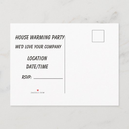 Uitnodiging van de House Warming Party Briefkaart (Achterkant)