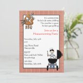 Uitnodiging van de Housewarming Party van BBQ (Staand voorkant)