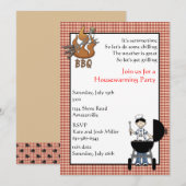 Uitnodiging van de Housewarming Party van BBQ (Voorkant / Achterkant)