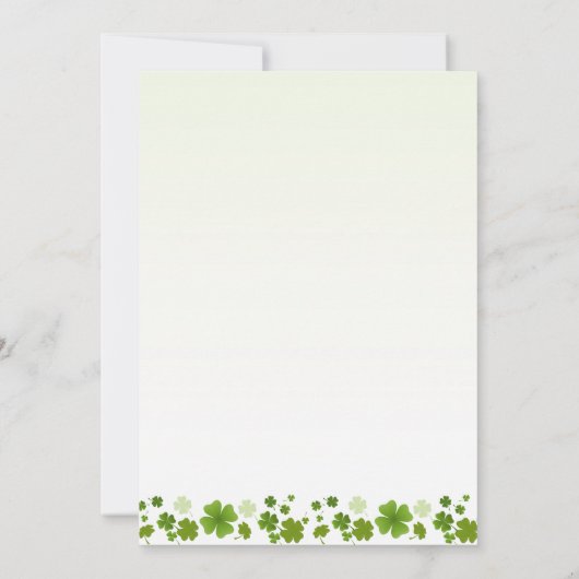 Uitnodiging van de Ierse Shamrock Swirls Wedding P (Achterkant)