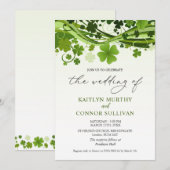 Uitnodiging van de Ierse Shamrock Swirls Wedding P (Voorkant / Achterkant)