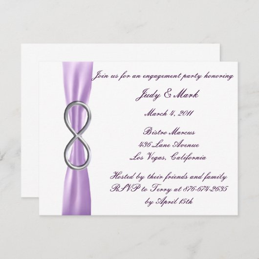 Uitnodiging van de Infinity Engagement Party van L (Voorkant / Achterkant)
