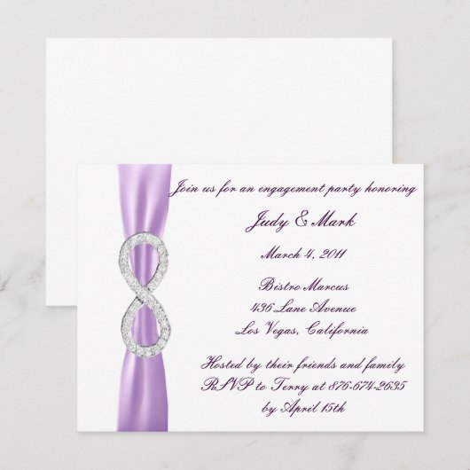 Uitnodiging van de Infinity Engagement Party van L (Voorkant / Achterkant)