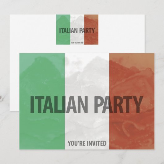 uitnodiging van de italiaanse partij (Voorkant / Achterkant)