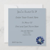 Uitnodiging van de Jeweled Blue Flower Party (Achterkant)
