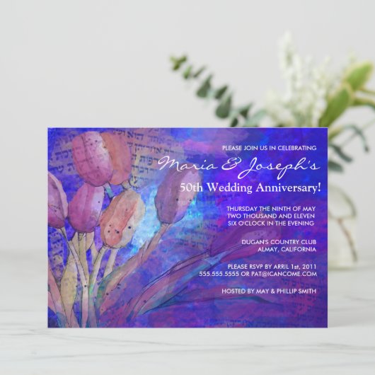 Uitnodiging van de Joodse bruiloft Jubileum (Staand voorkant)