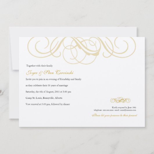  uitnodiging van de Jubileum (Achterkant)