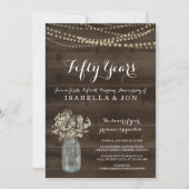 Uitnodiging van de Jubileum | Rustic Babys Breath (Voorkant)