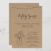 Uitnodiging van de Jubileum | Rustic Kraft Paper (Voorkant / Achterkant)
