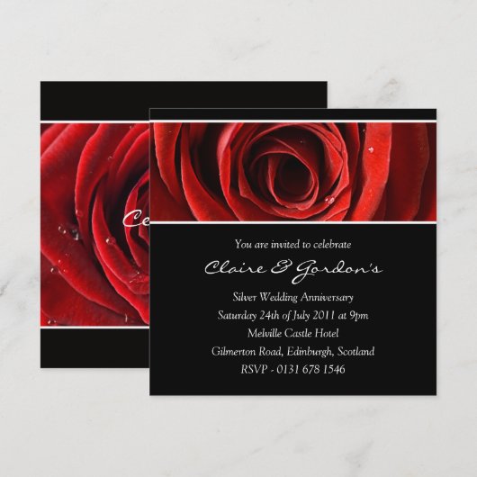 Uitnodiging van de Jubileum van de roos (Voorkant / Achterkant)