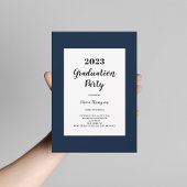 Uitnodiging van de Kassy Navy Blue Graduation Part