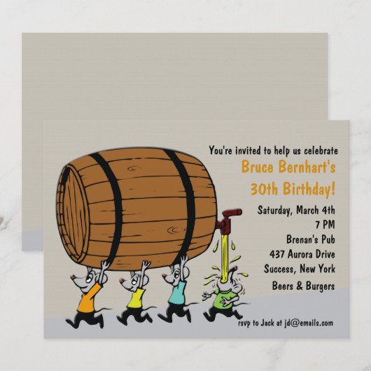 Uitnodiging van de Keg-partij (Voorkant / Achterkant)