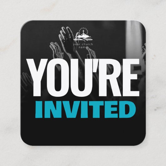 Uitnodiging van de kerk Oproepkaart Sjabloon (Voorkant)