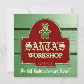 Uitnodiging van de Kerstman Workshop (Voorkant)