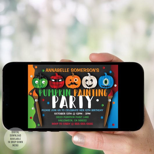 Uitnodiging van de Kinder pompoenpartij Halloween