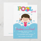 Uitnodiging van de Kinder Pool/Pool (Voorkant / Achterkant)