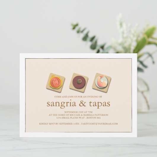 Uitnodiging van de kleine bites Trio Sangria & Tap (Staand voorkant)