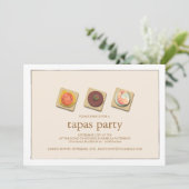 Uitnodiging van de kleine Bites Trio Tapas Party (Staand voorkant)
