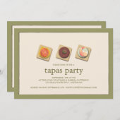 Uitnodiging van de kleine Bites Trio Tapas Party (Voorkant / Achterkant)