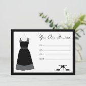 Uitnodiging van de kleine Black Dress Party (Staand voorkant)
