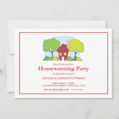 Uitnodiging van de kleine Rode House Housewarming  (Voorkant)