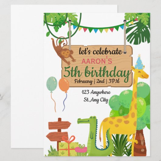 Uitnodiging van de kleurrijke Groene Dag (Voorkant / Achterkant)