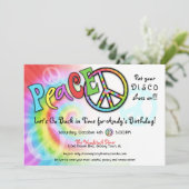 Uitnodiging van de kleurrijke PEACE-partij (Staand voorkant)