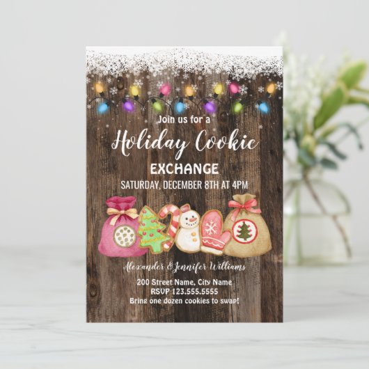 Uitnodiging van de Koekjesuitwisseling van de fees (Staand voorkant)