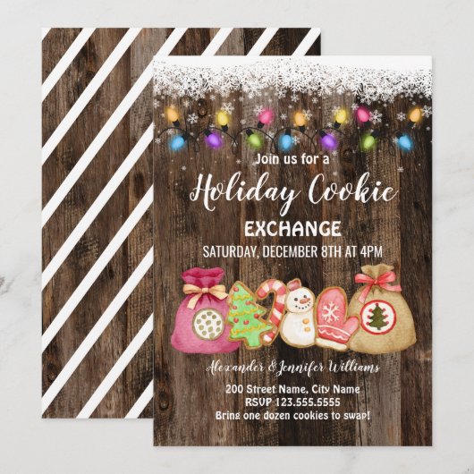 Uitnodiging van de Koekjesuitwisseling van de fees (Voorkant / Achterkant)