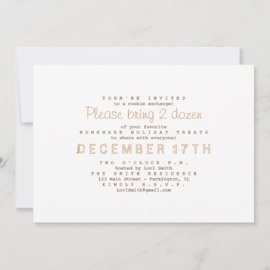 Uitnodiging van de Koekjesuitwisseling van de fees (Achterkant)