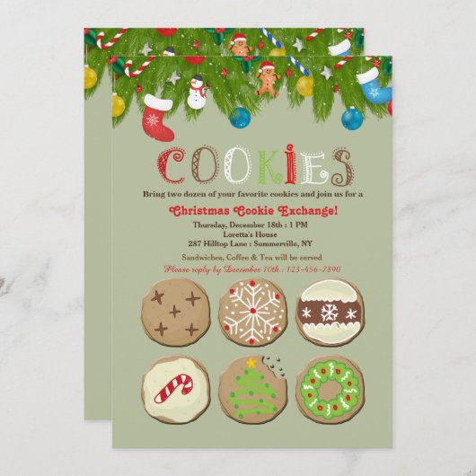 Uitnodiging van de Koekjesuitwisseling van de fees (Voorkant / Achterkant)