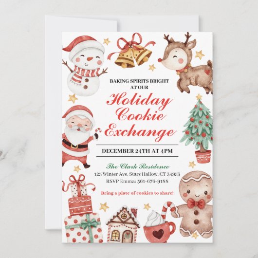 Uitnodiging van de Koekjesuitwisseling van de fees (Voorkant)