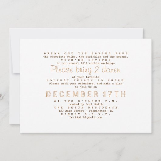 Uitnodiging van de Koekjesuitwisseling van de fees (Achterkant)