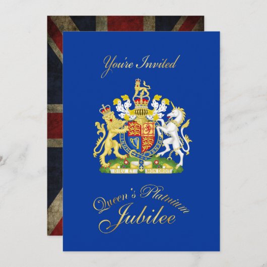 Uitnodiging van de koningin Platnium Jubilee Party (Voorkant / Achterkant)