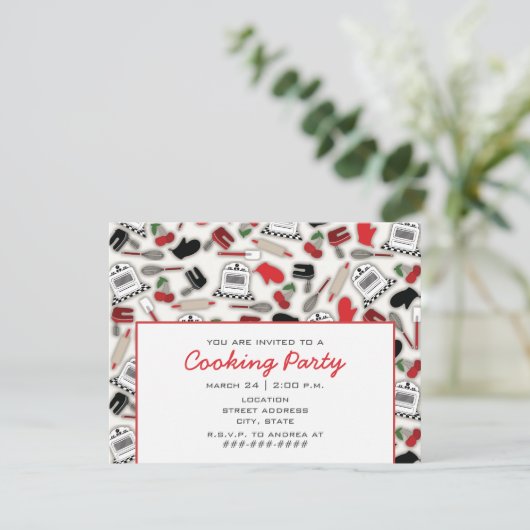 Uitnodiging van de kookpartij -  Glamor Kitchen (Staand voorkant)