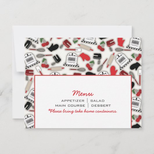 Uitnodiging van de kookpartij -  Glamor Kitchen (Achterkant)