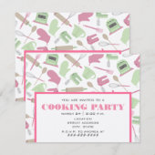Uitnodiging van de kookpartij - Roze & Groene keuk (Voorkant / Achterkant)