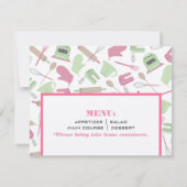 Uitnodiging van de kookpartij - Roze & Groene keuk (Achterkant)