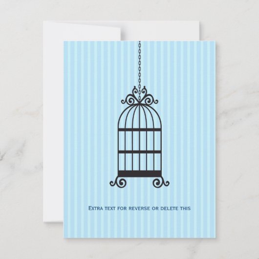 Uitnodiging van de Lovevogels Blue Engagement Part (Achterkant)